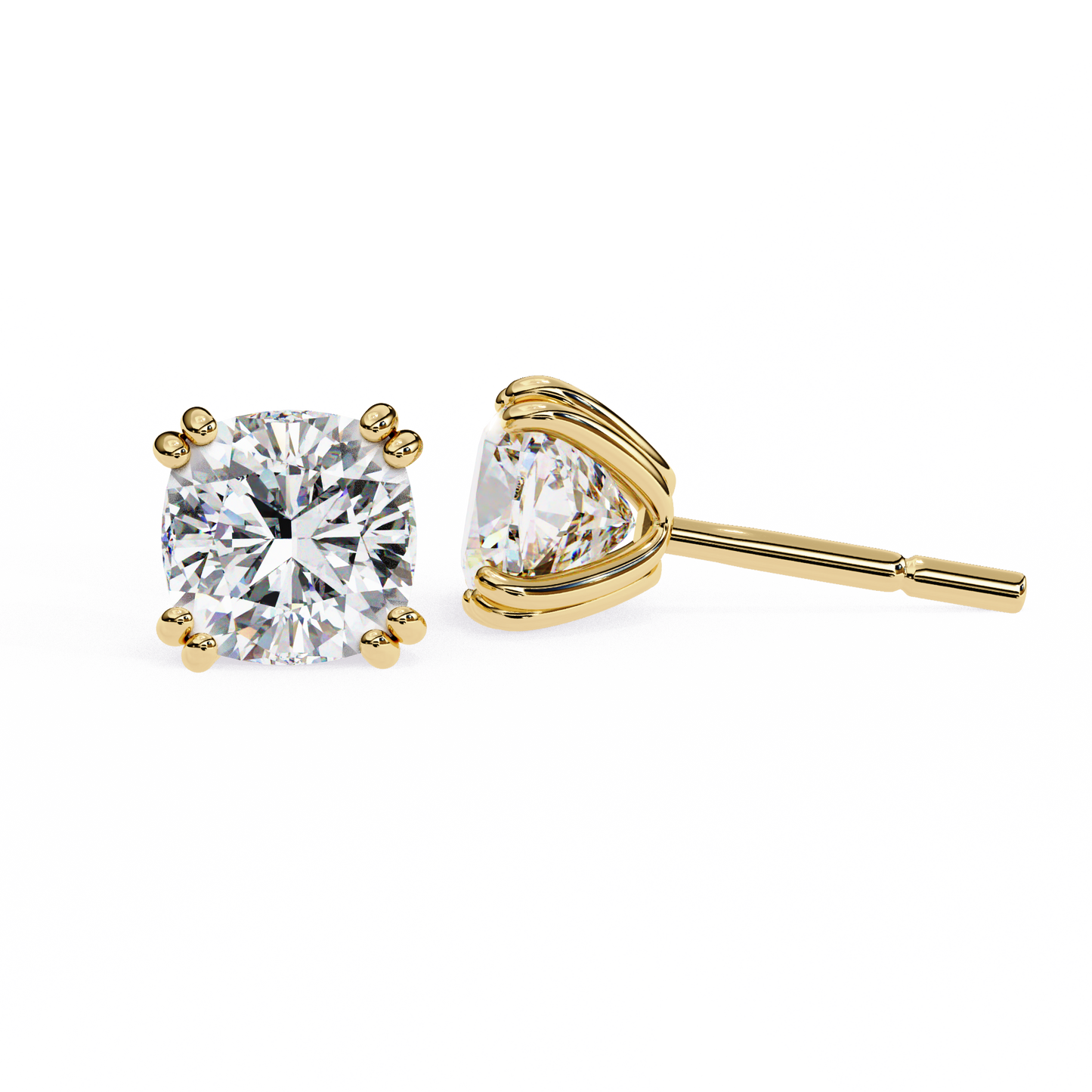 boucles d'oreilles coussin en diamant regal