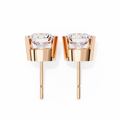 Boucles d'oreilles en diamant rond Nova