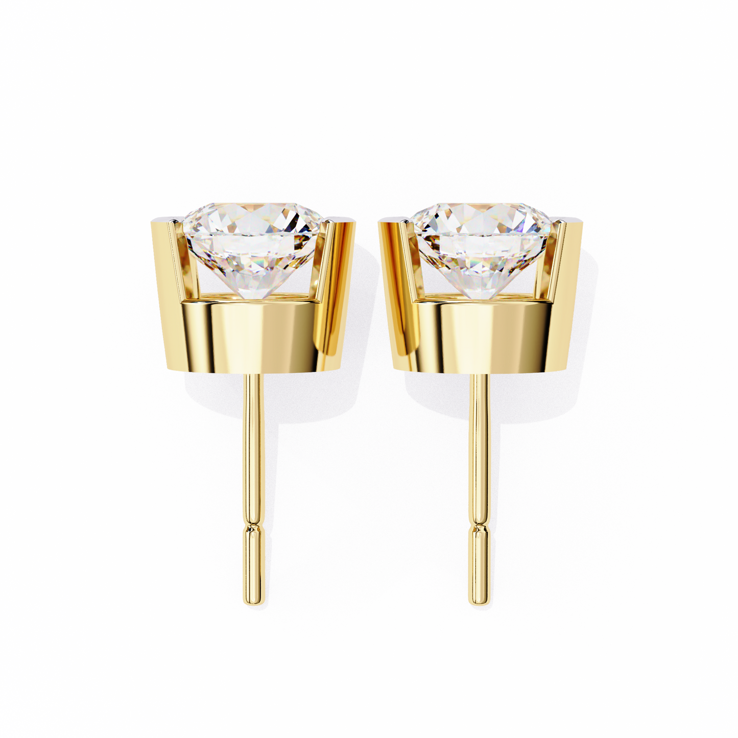 boucles d'oreilles en diamant rond nova