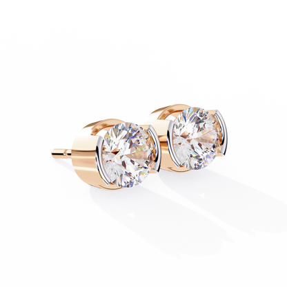 Boucles d'oreilles en diamant rond Nova