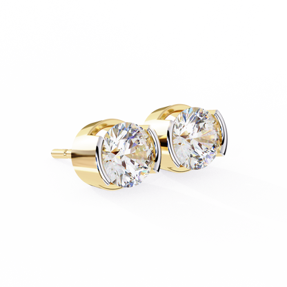 Boucles d'oreilles en diamant rond Nova