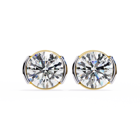 Boucles d'oreilles en diamant rond Nova