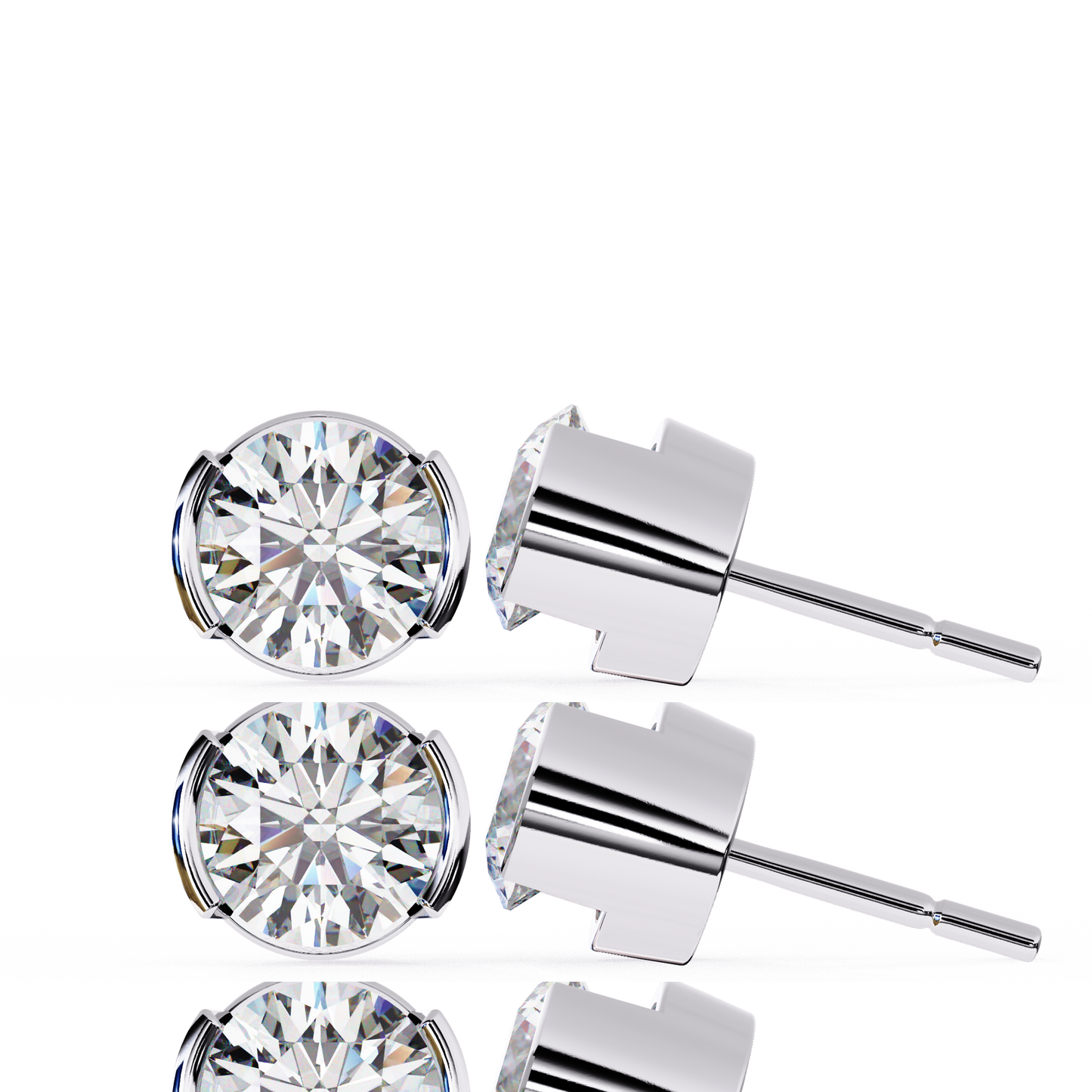 boucles d'oreilles en diamant rond nova