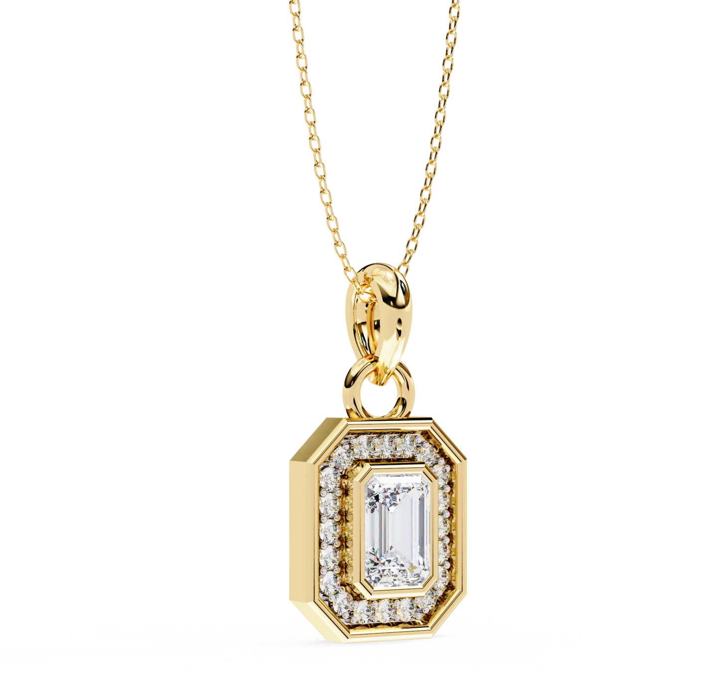 aura emerald diamond pendant (chain sold separately)