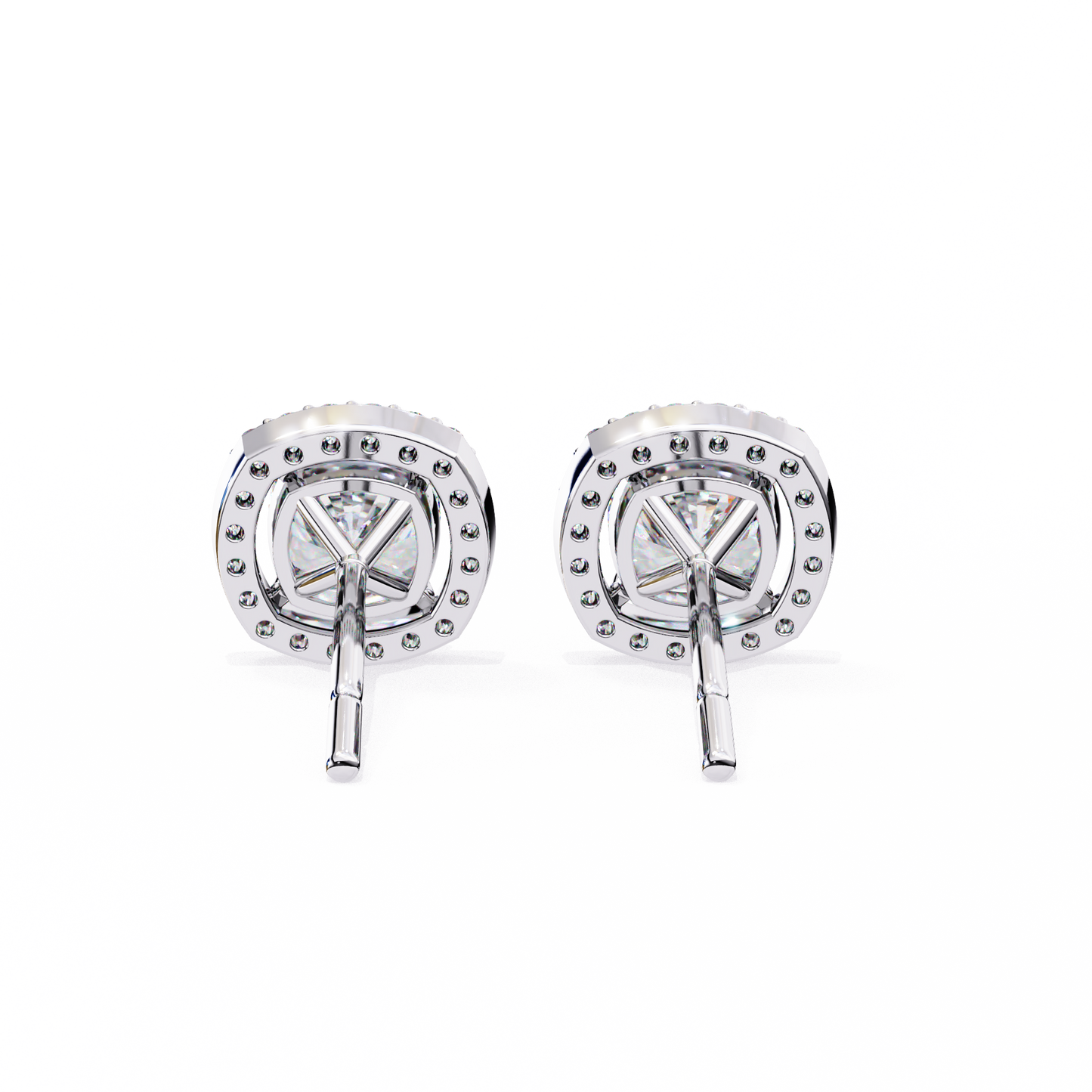 allure cushion diamond earrings - espira fine gems