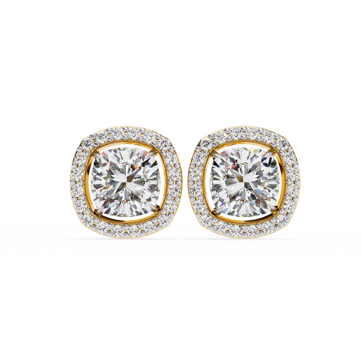 allure cushion diamond earrings - espira fine gems