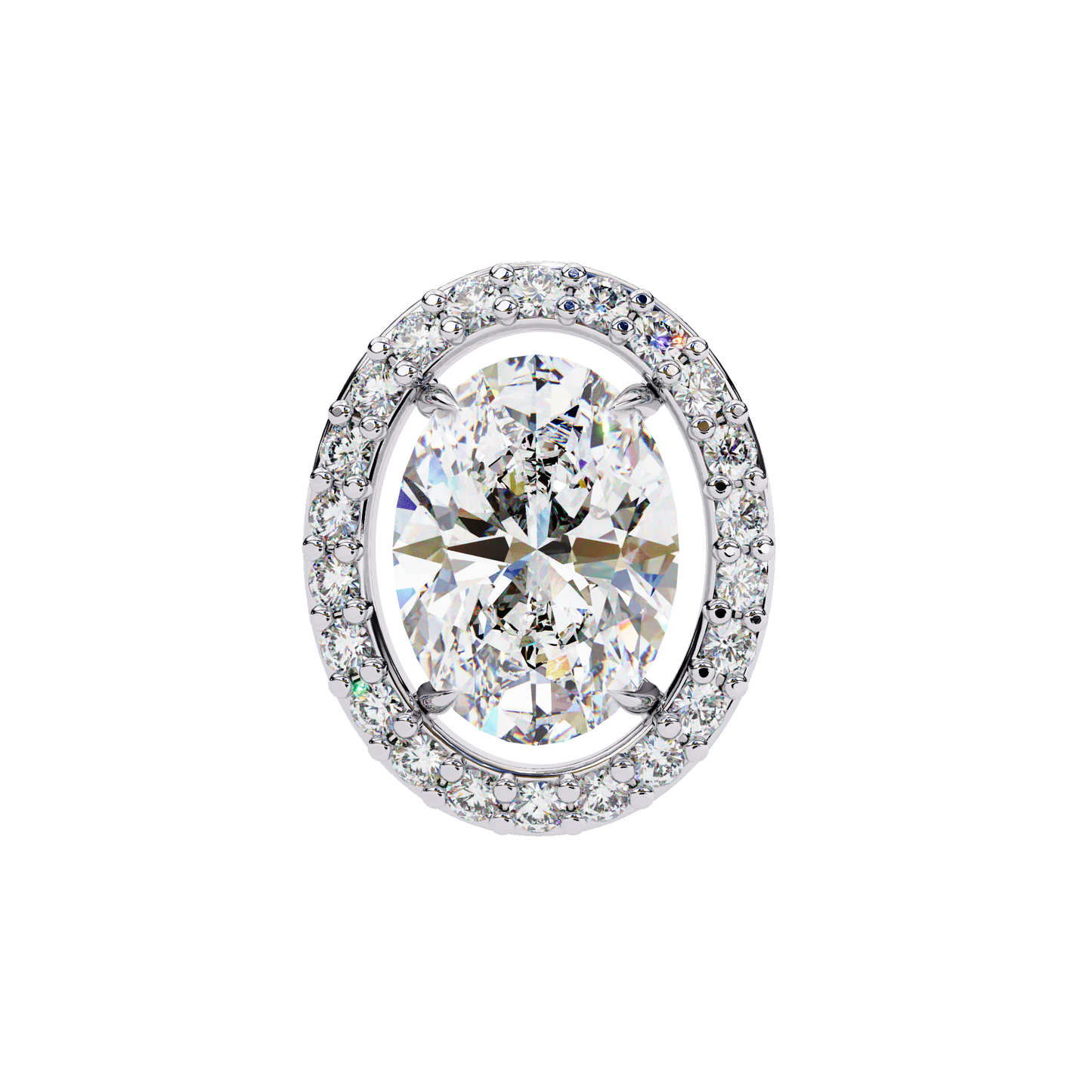 boucles d'oreilles allure en diamant ovale