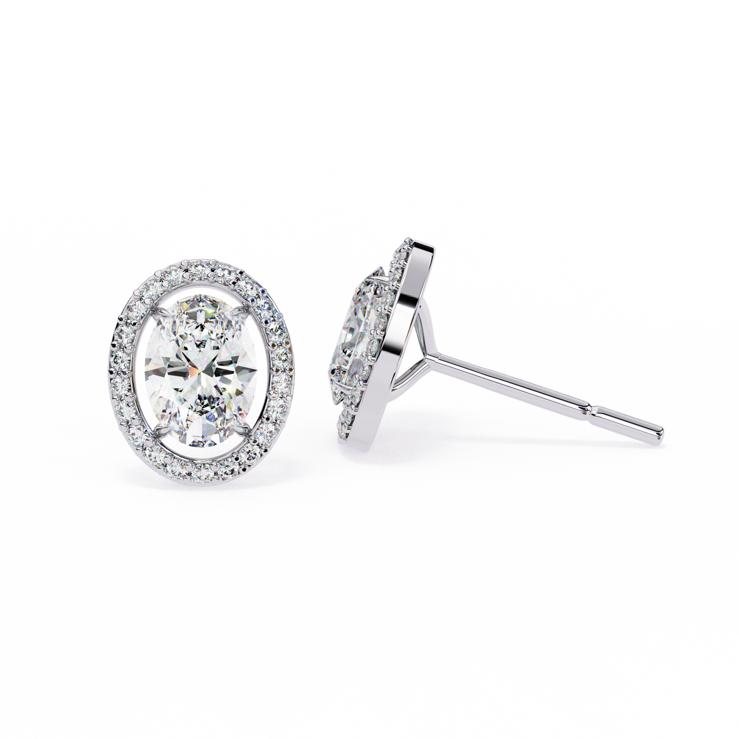 allure oval diamond earrings - espira fine gems