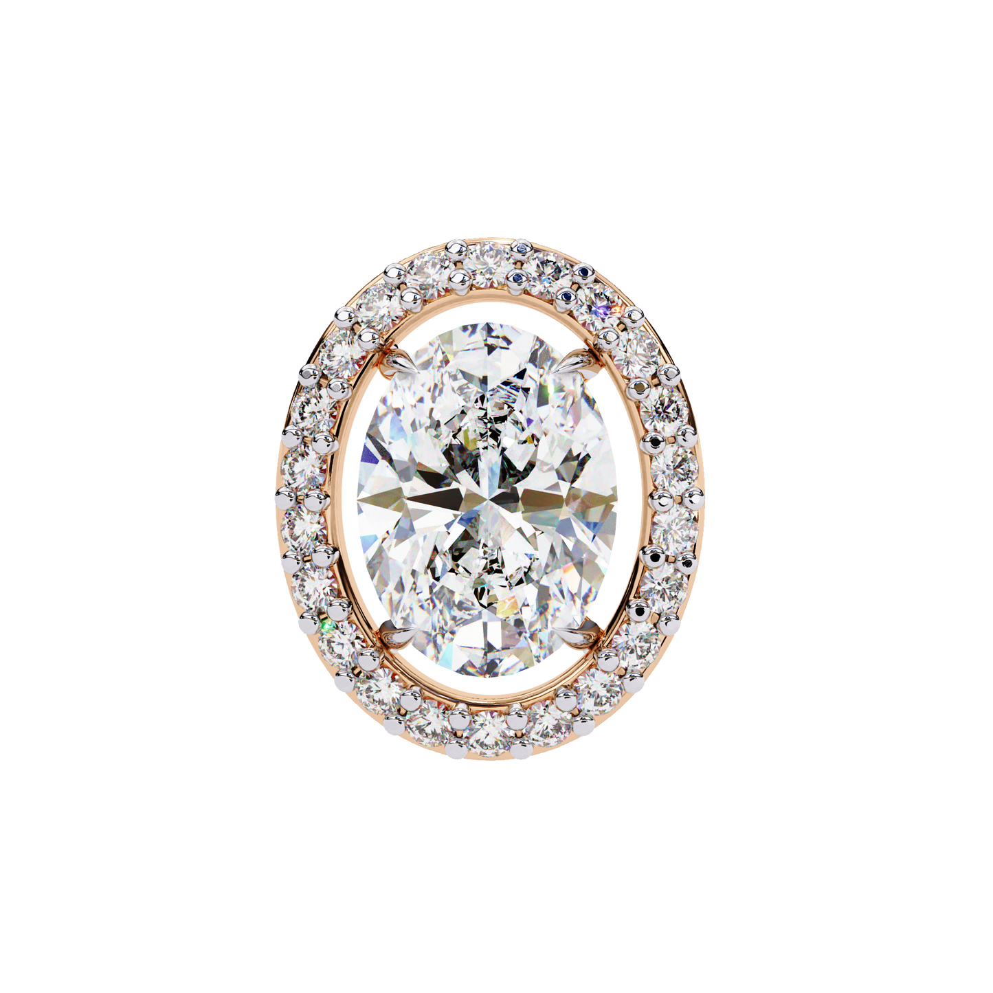 boucles d'oreilles allure en diamant ovale