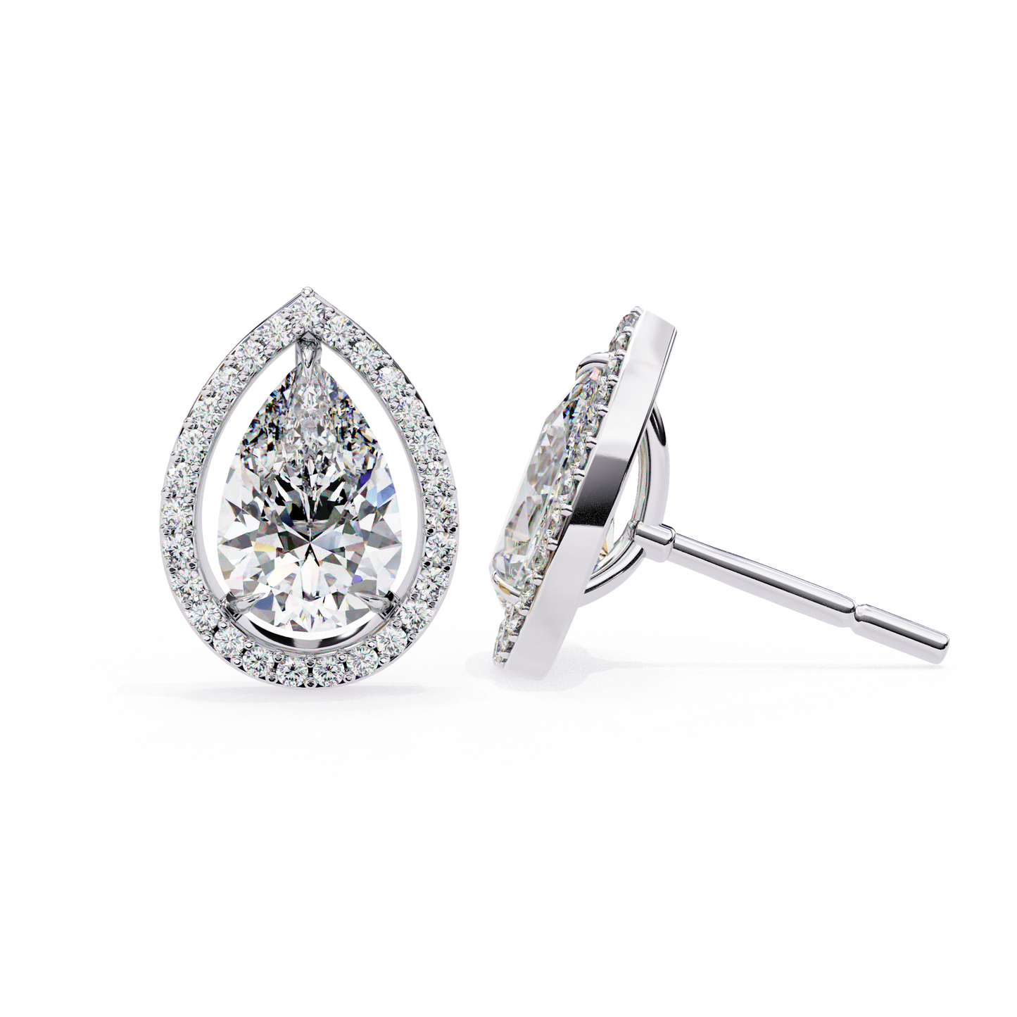 allure pear diamond earrings
