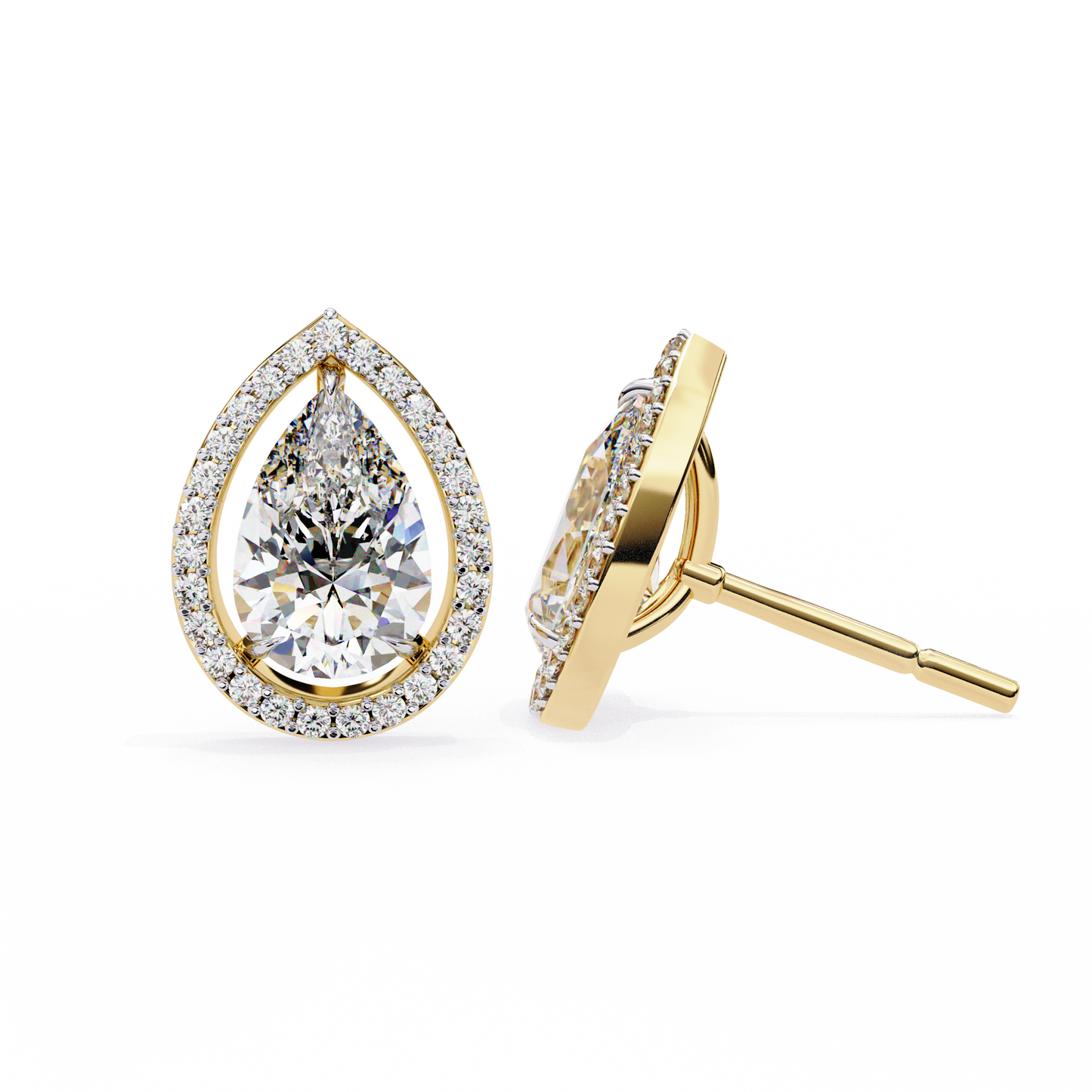allure pear diamond earrings