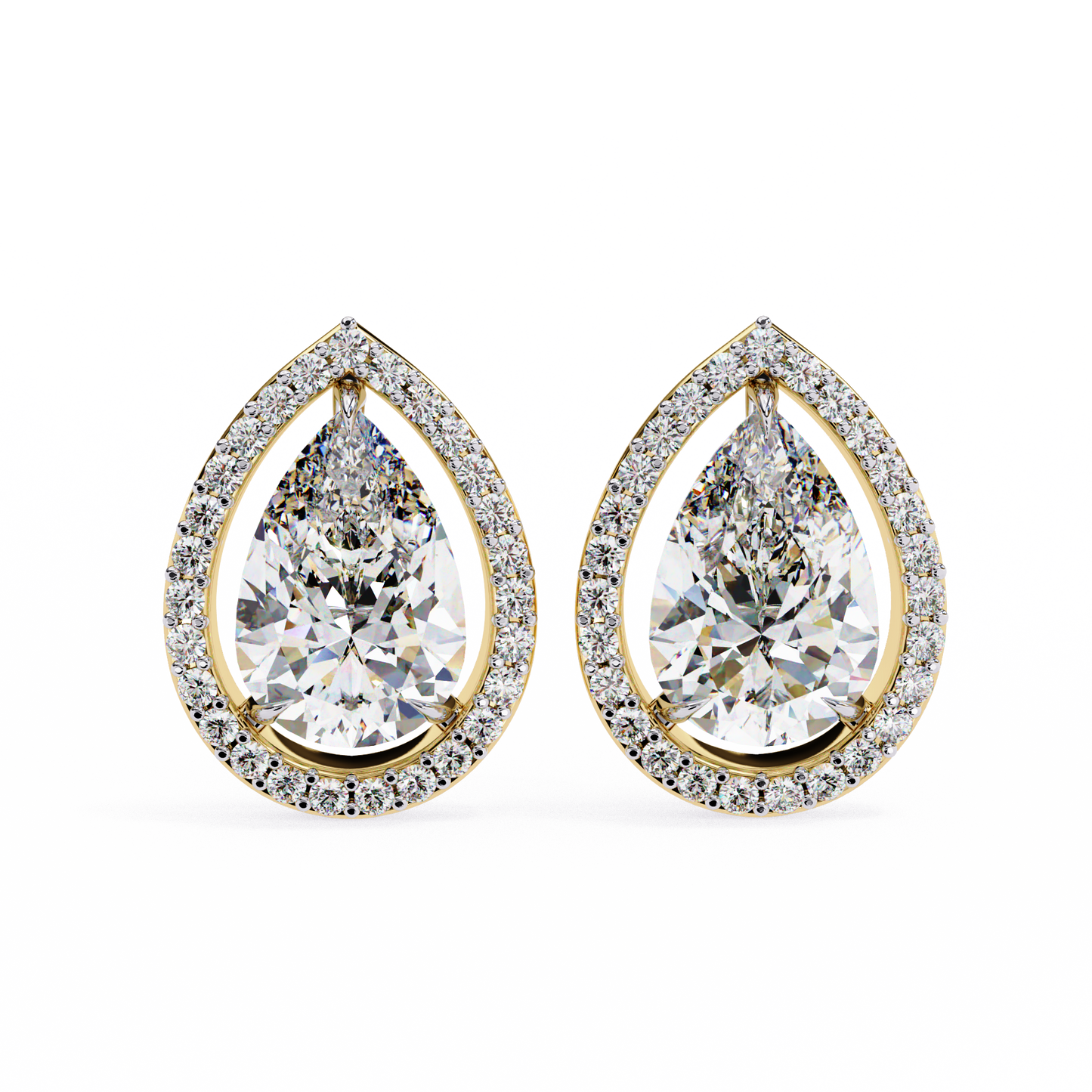 allure pear diamond earrings