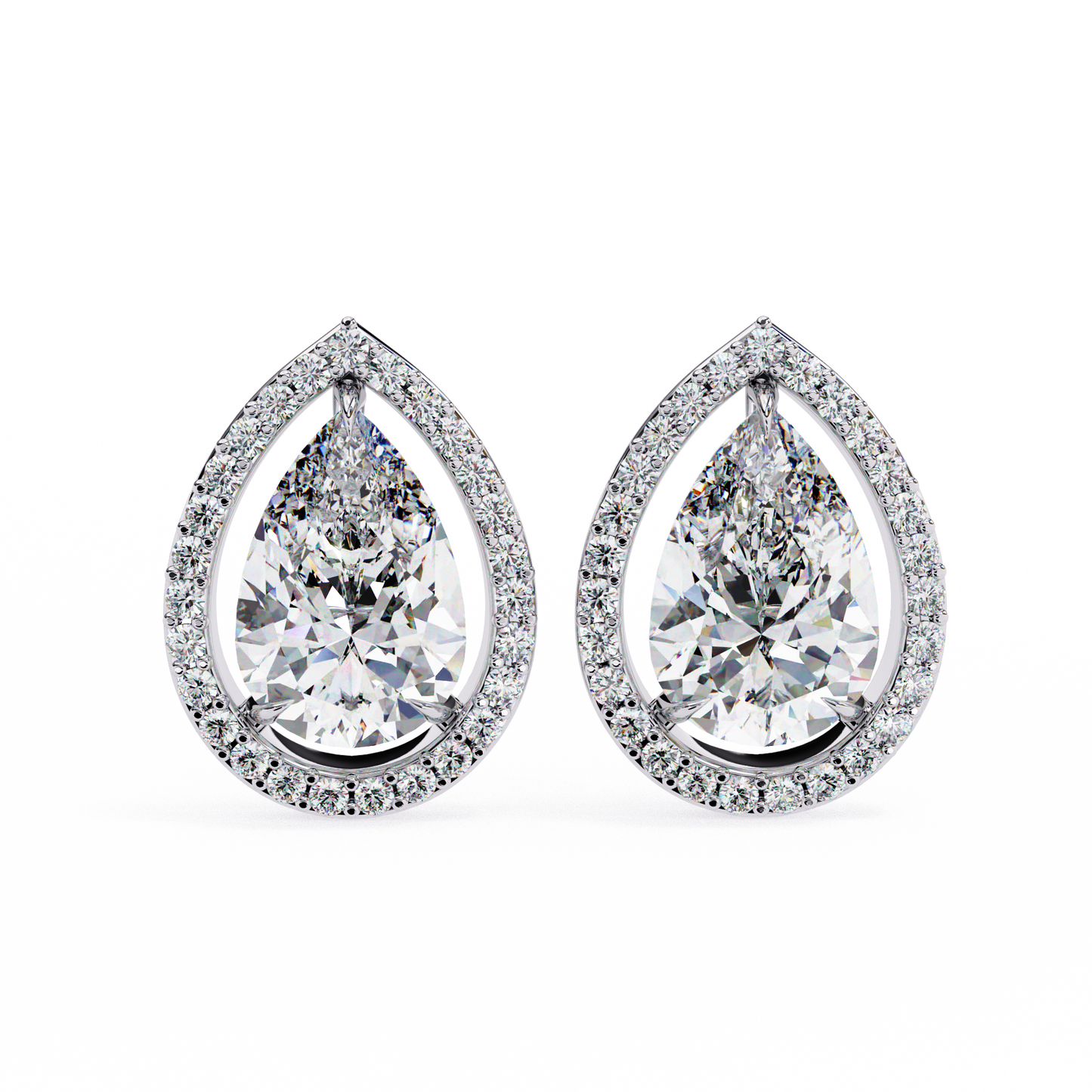 allure pear diamond earrings