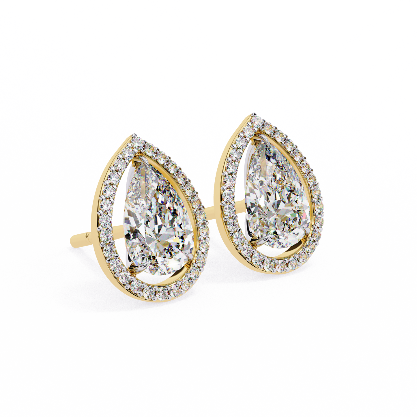 allure pear diamond earrings