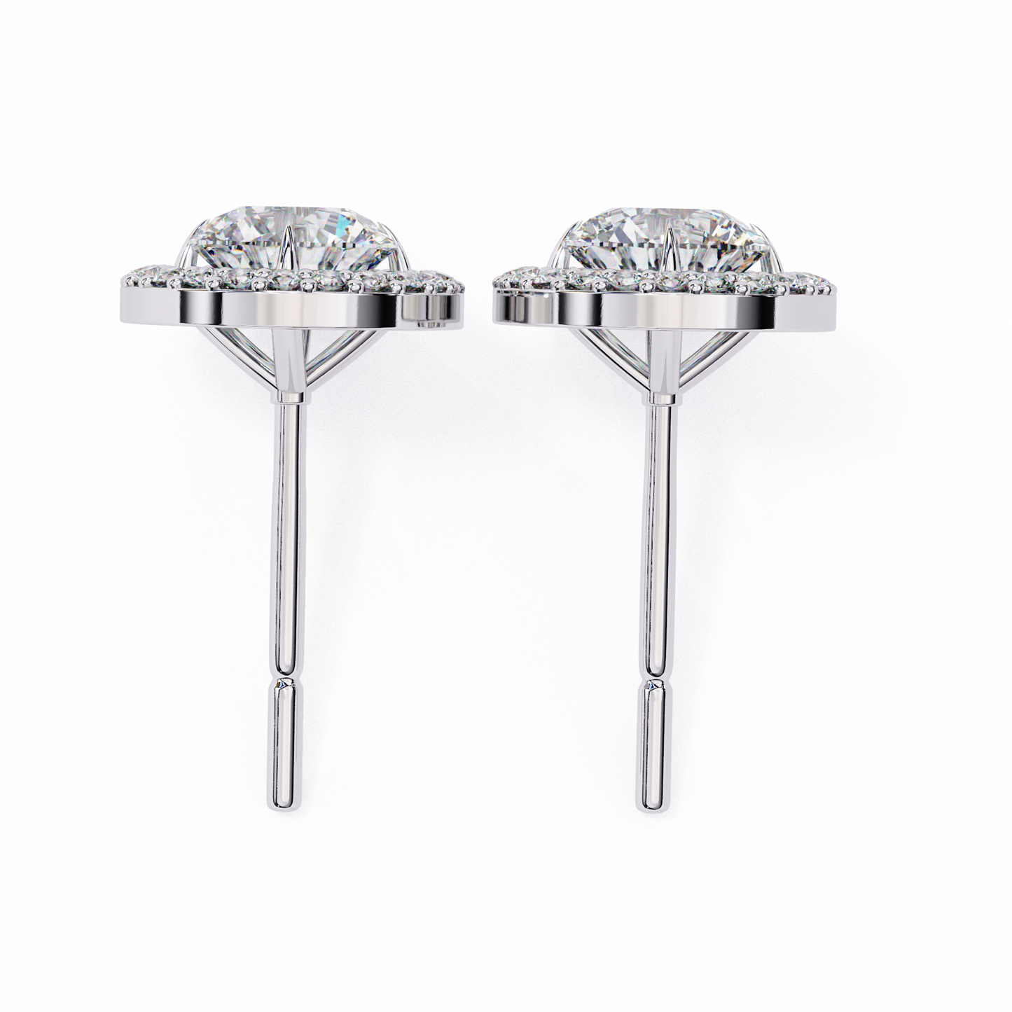 boucles d'oreilles allure en diamant rond