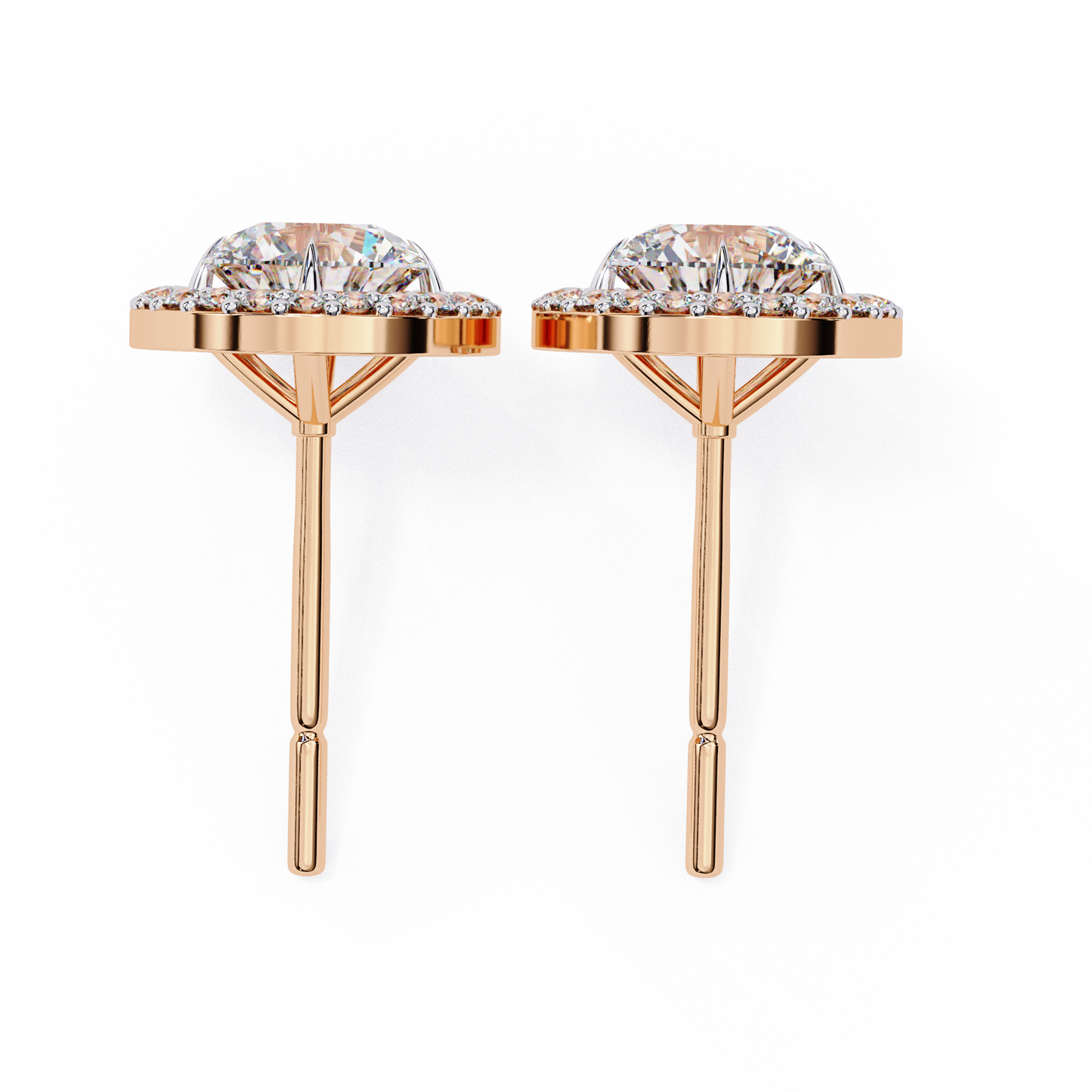 boucles d'oreilles allure en diamant rond