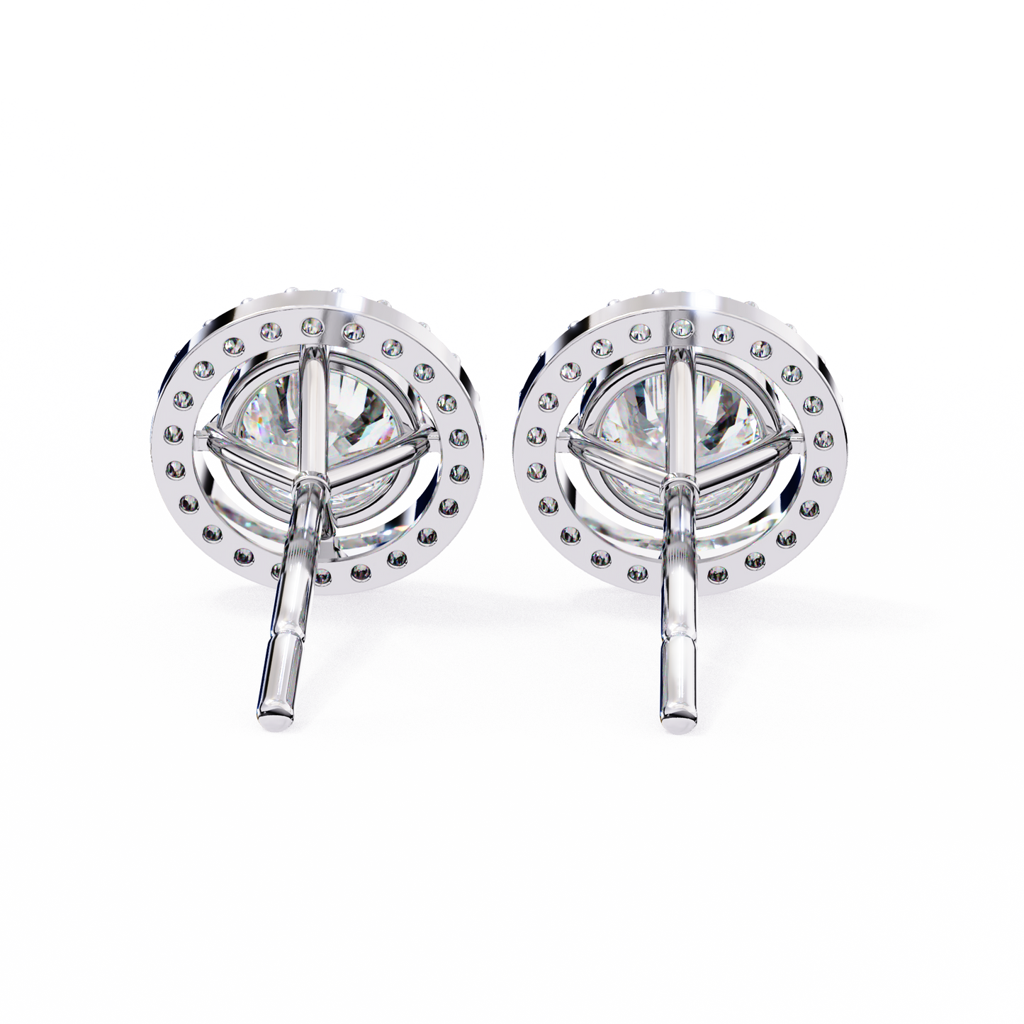 boucles d'oreilles allure en diamant rond