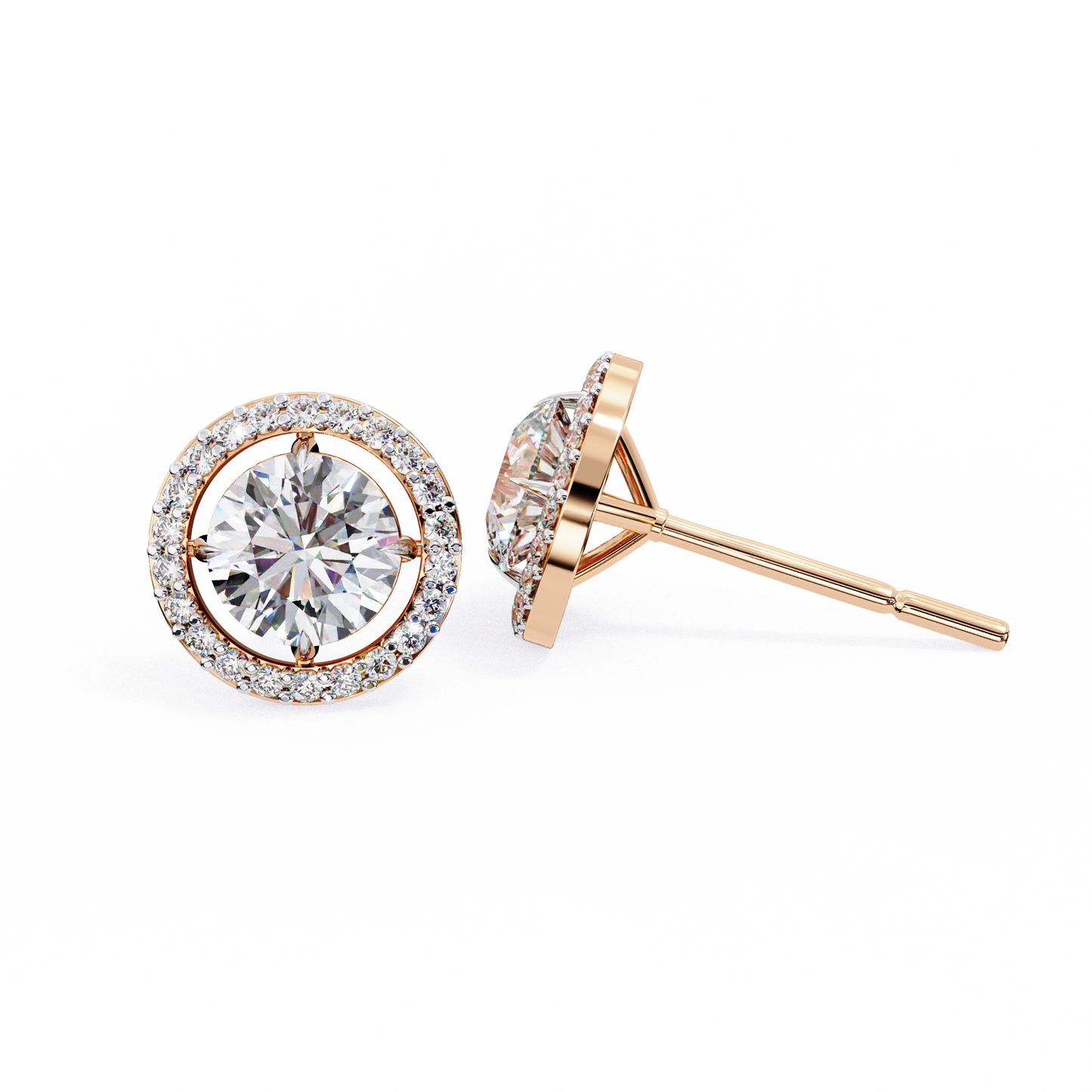 allure round diamond earrings