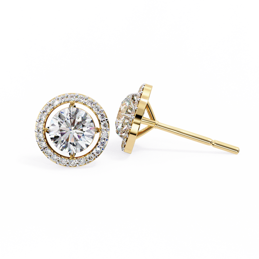 Allure Round Diamond Earrings - Espira Gems