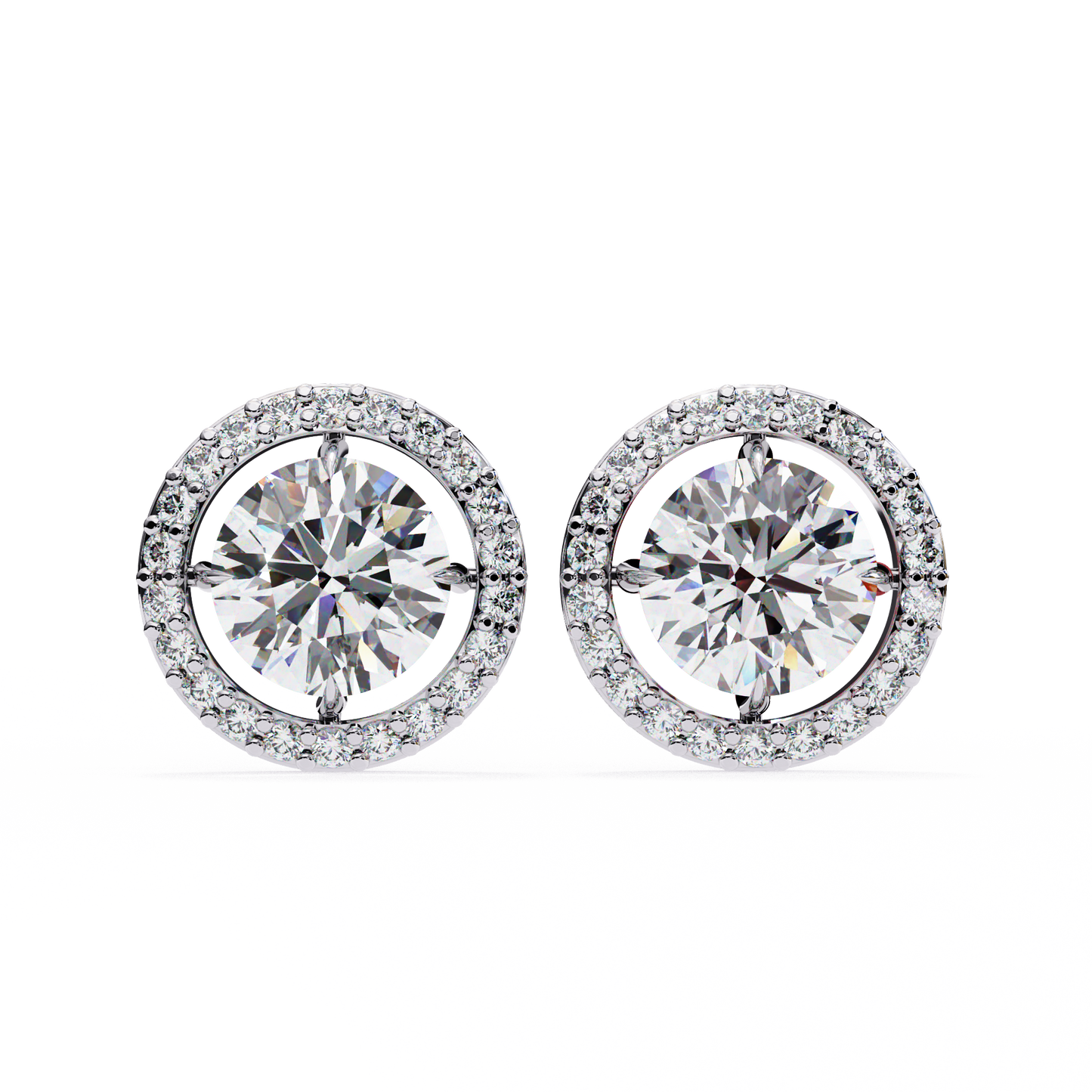 boucles d'oreilles allure en diamant rond