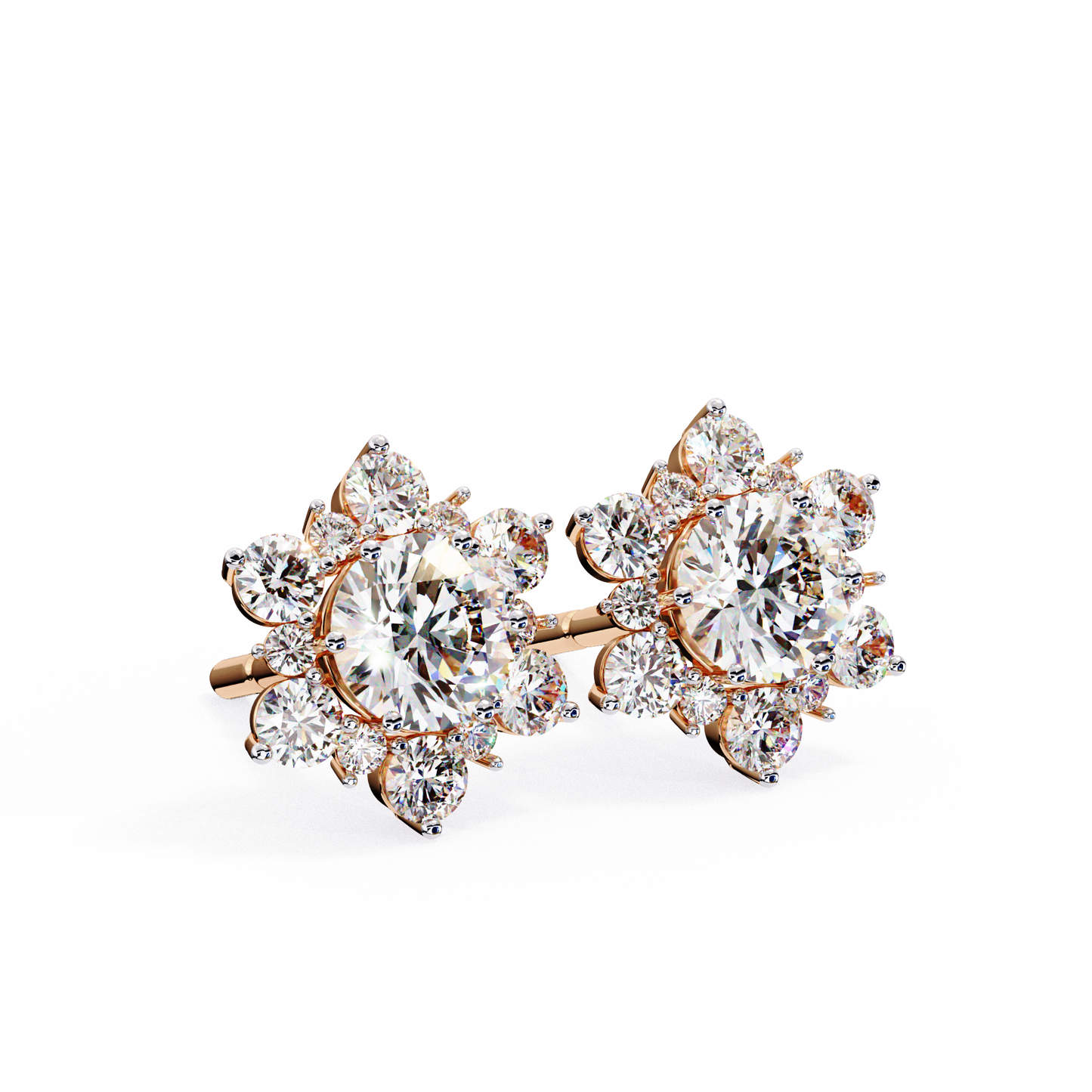 bloom round diamond earrings - espira fine gems