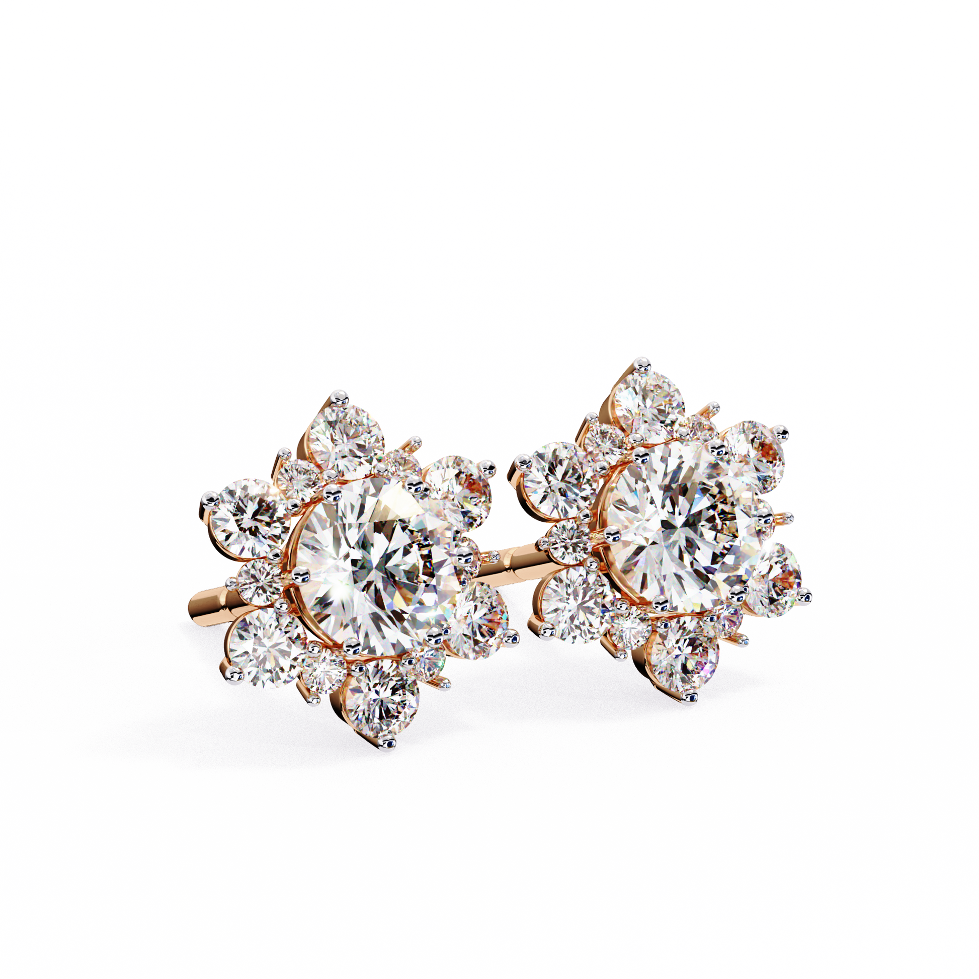 Bloom Round Diamond Earrings - Espira Fine Gems