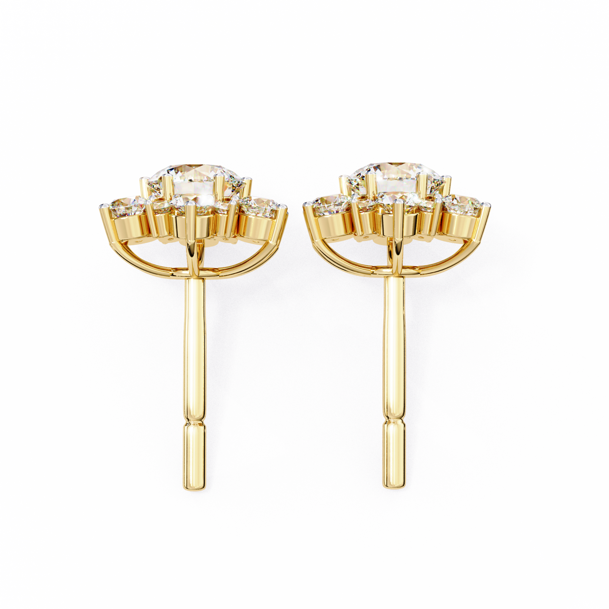 Bloom Round Diamond Earrings - Espira Fine Gems