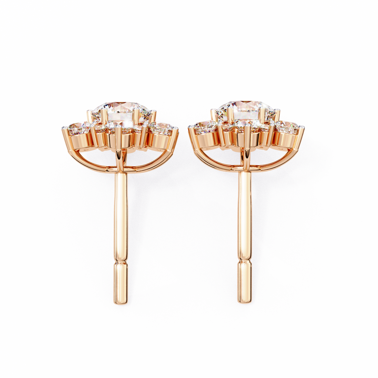 bloom round diamond earrings - espira fine gems