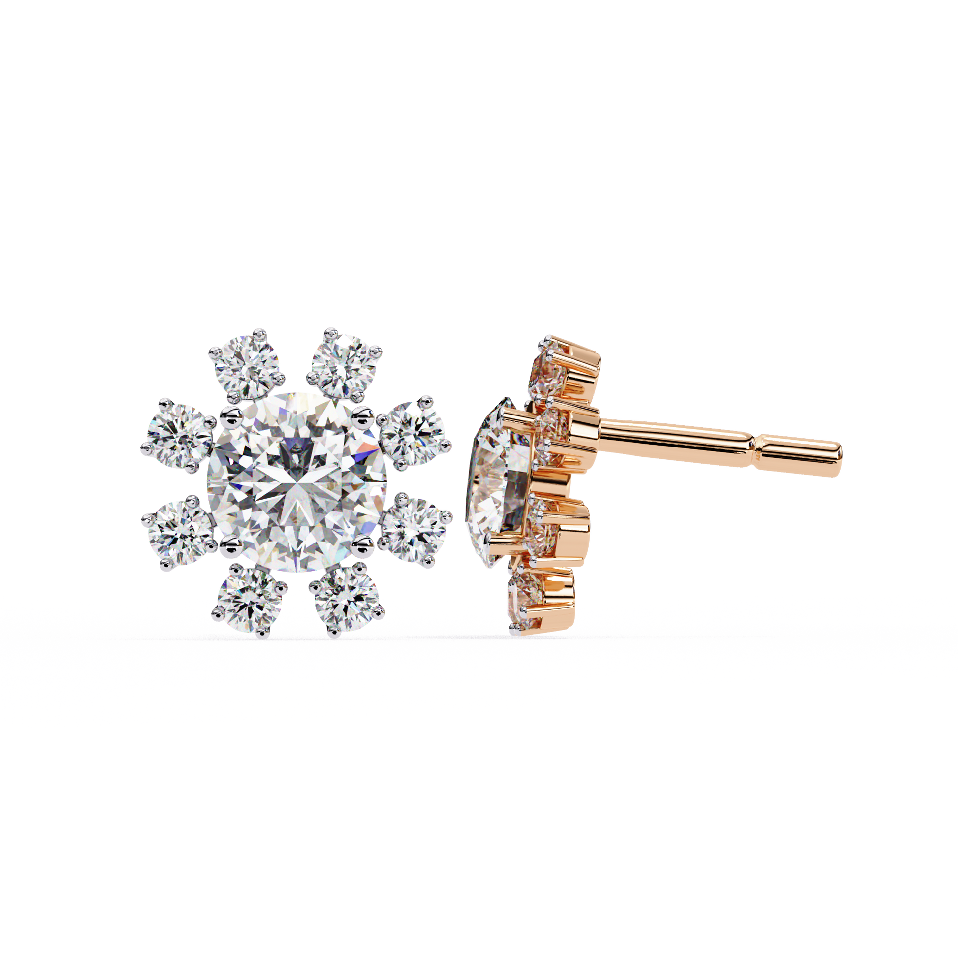 Blossom Round Diamond Earrings - Espira Fine Gems