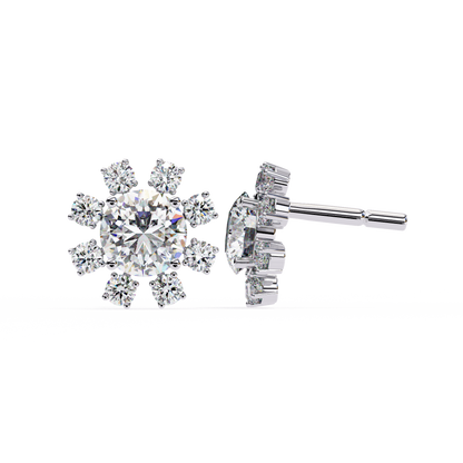 Blossom Round Diamond Earrings - Espira Fine Gems