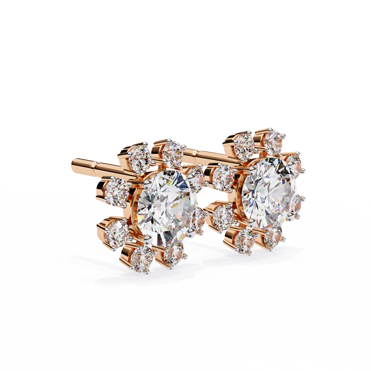 blossom round diamond earrings - espira fine gems