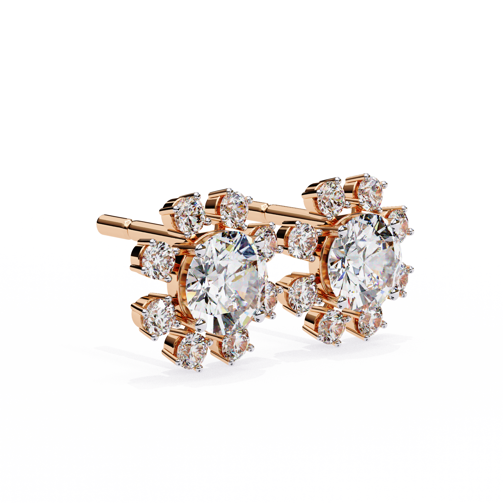 Blossom Round Diamond Earrings - Espira Fine Gems