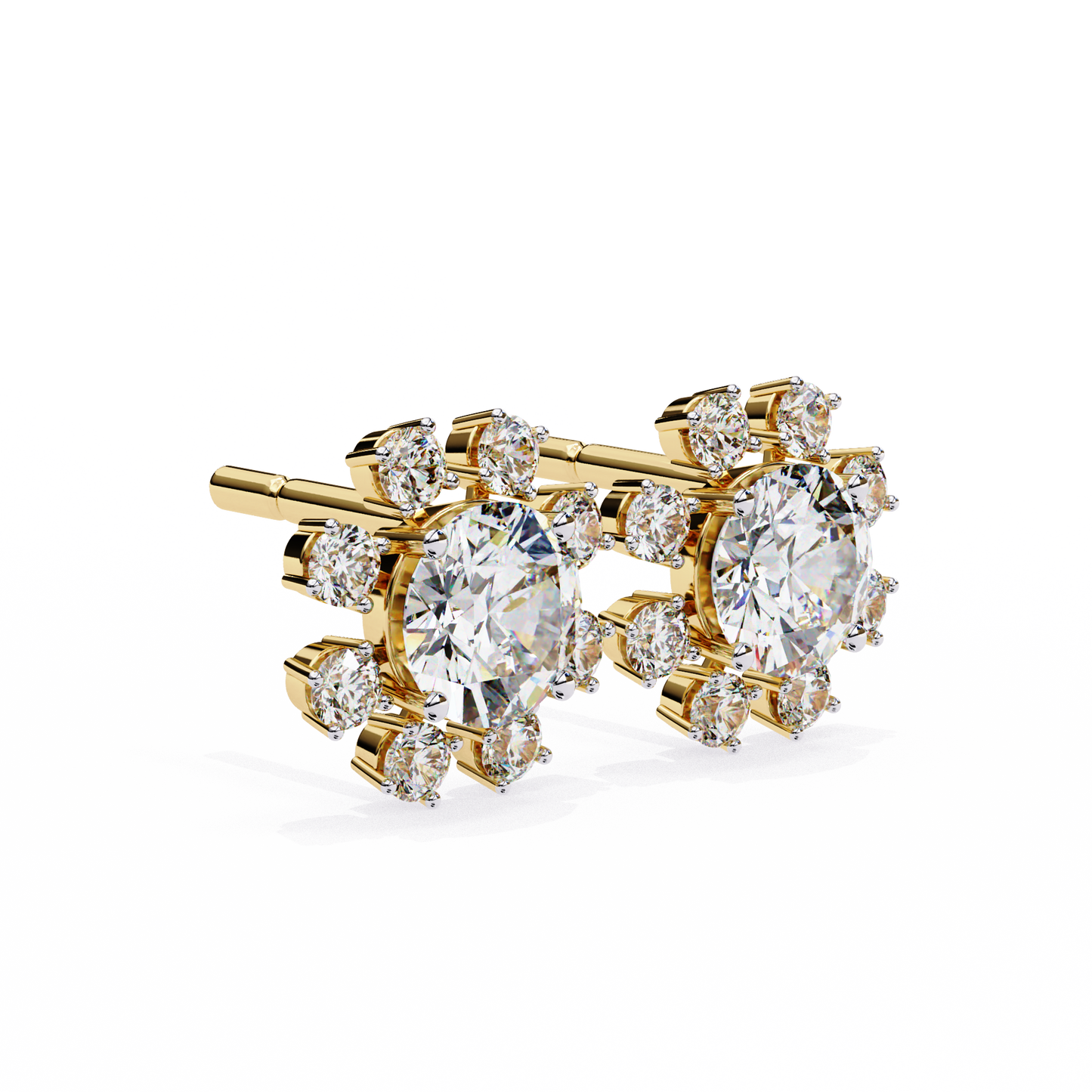 blossom round diamond earrings - espira fine gems