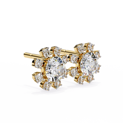 Blossom Round Diamond Earrings - Espira Fine Gems