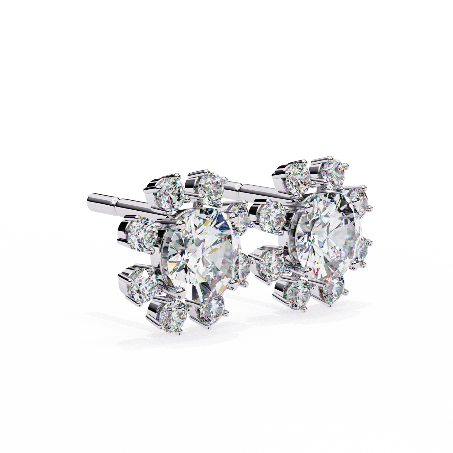 blossom round diamond earrings - espira fine gems