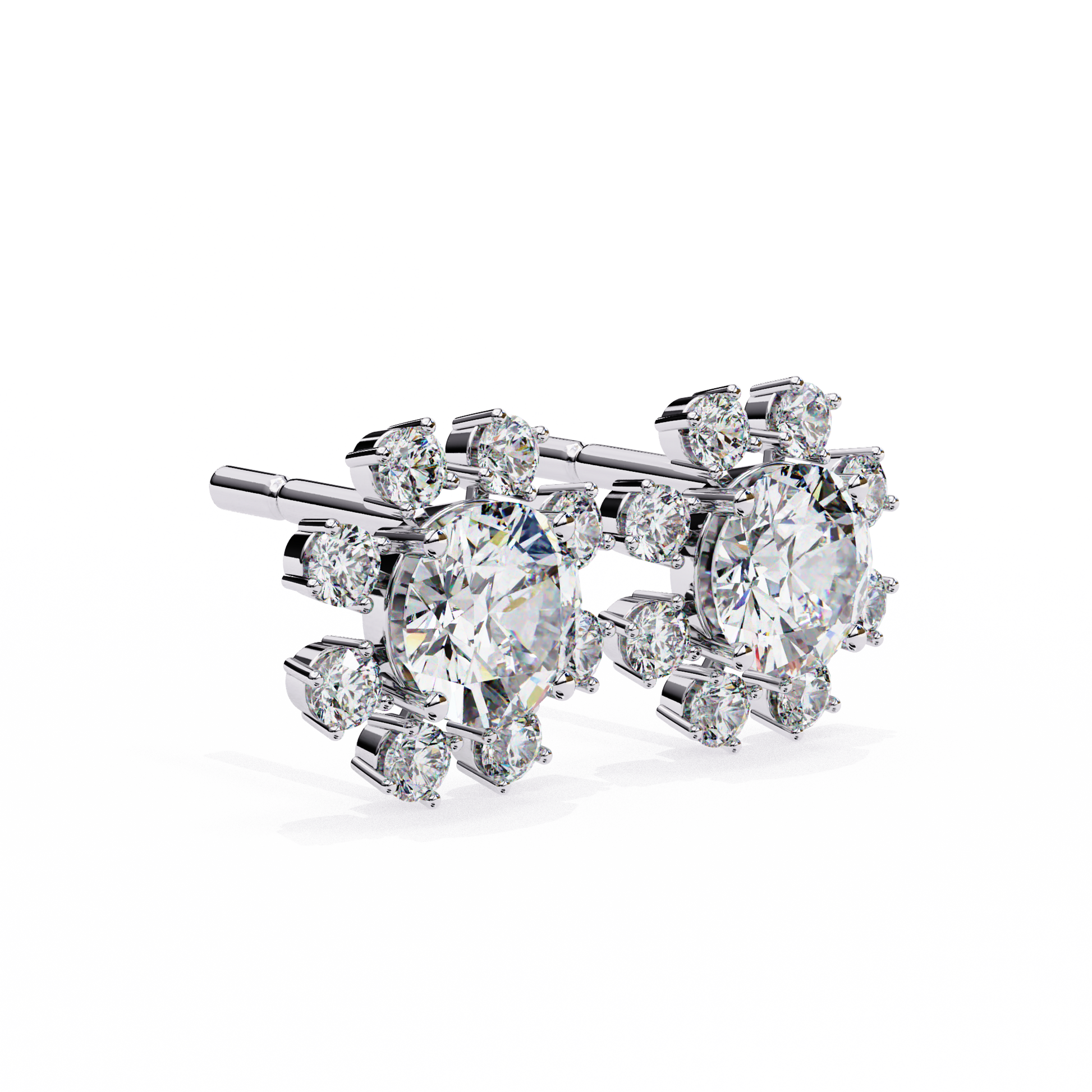 Blossom Round Diamond Earrings - Espira Fine Gems