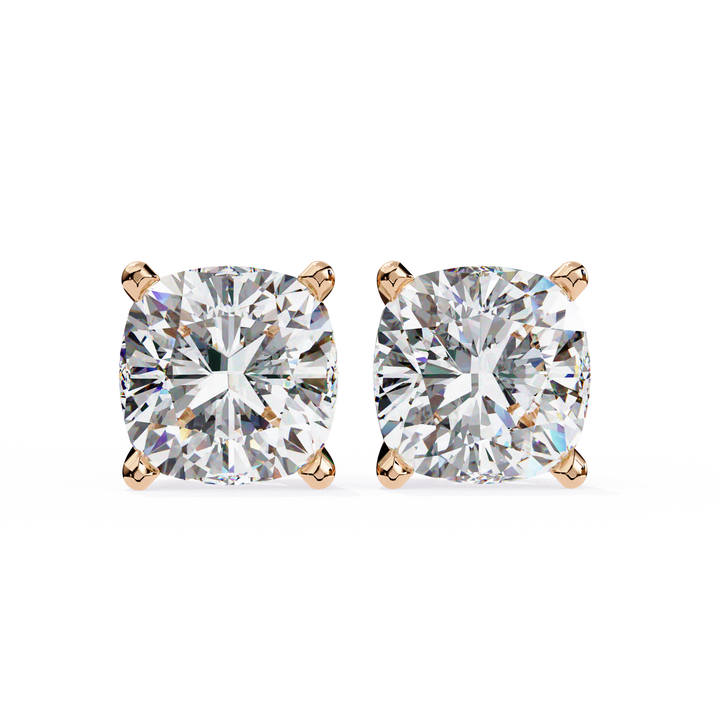 boucles d'oreilles coussin de luxe en diamant