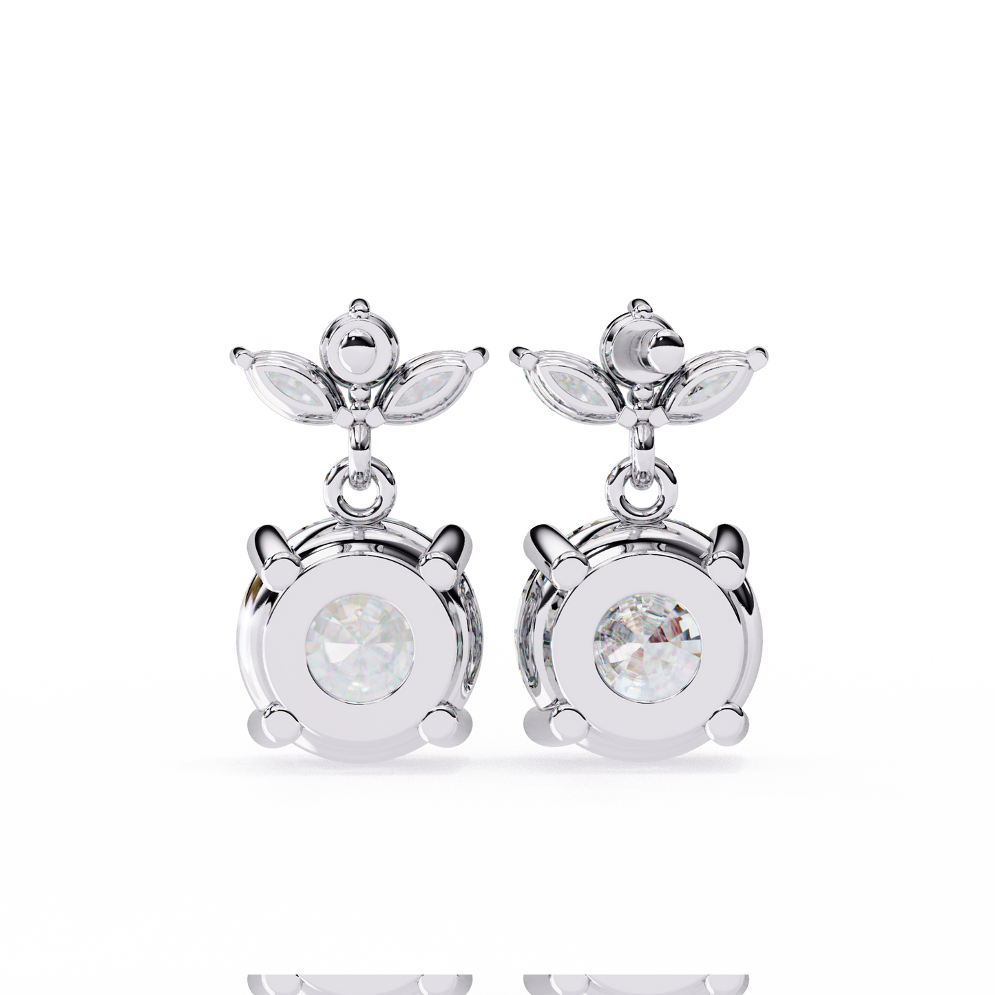 gloria sparkle round diamond earrings