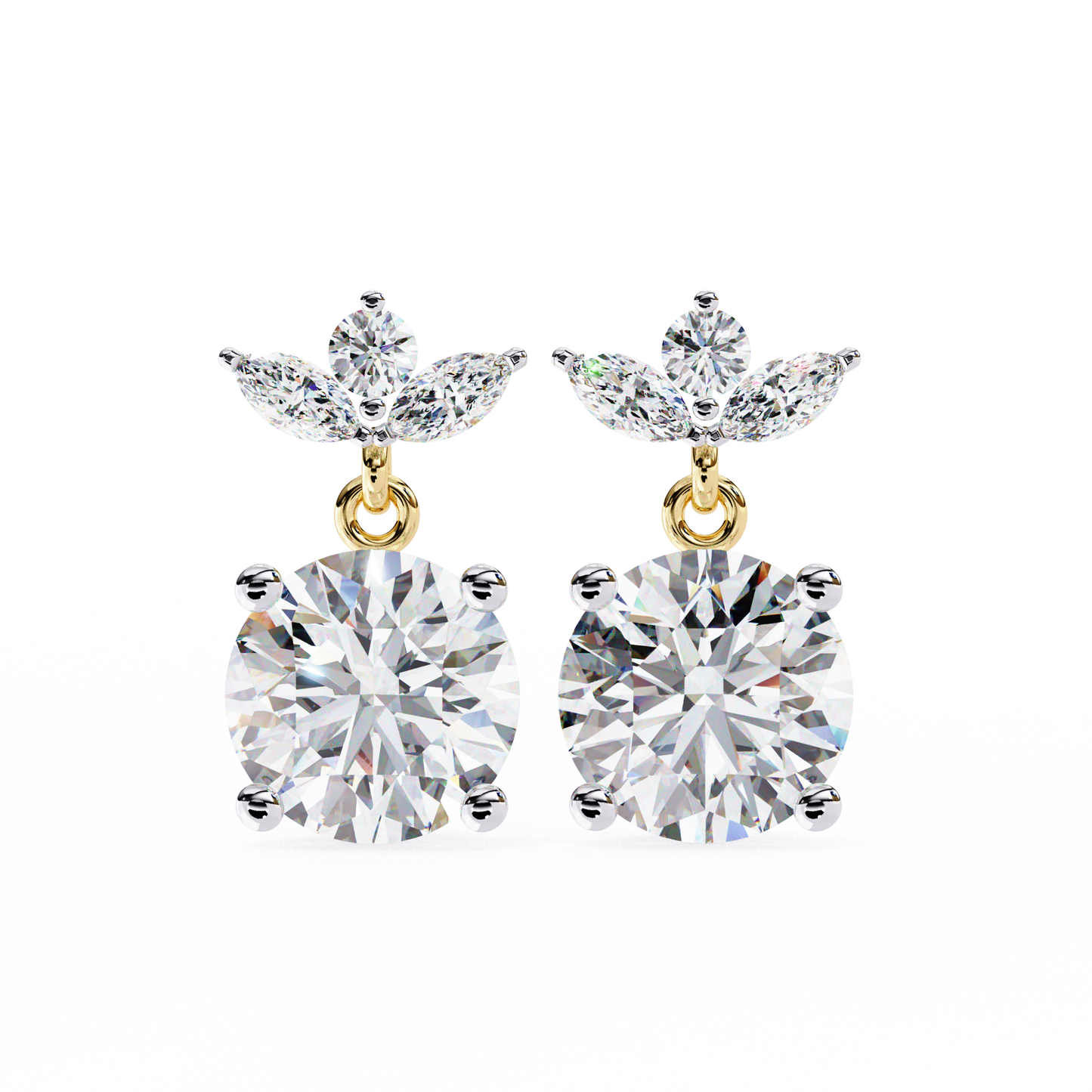 boucles d'oreilles gloria sparkle en diamant rond