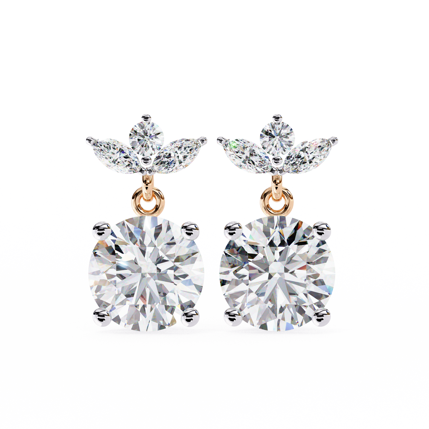 gloria sparkle round diamond earrings