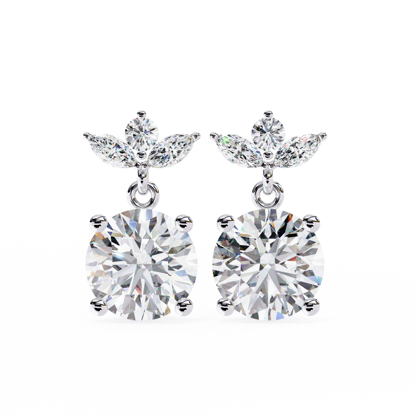 gloria sparkle round diamond earrings