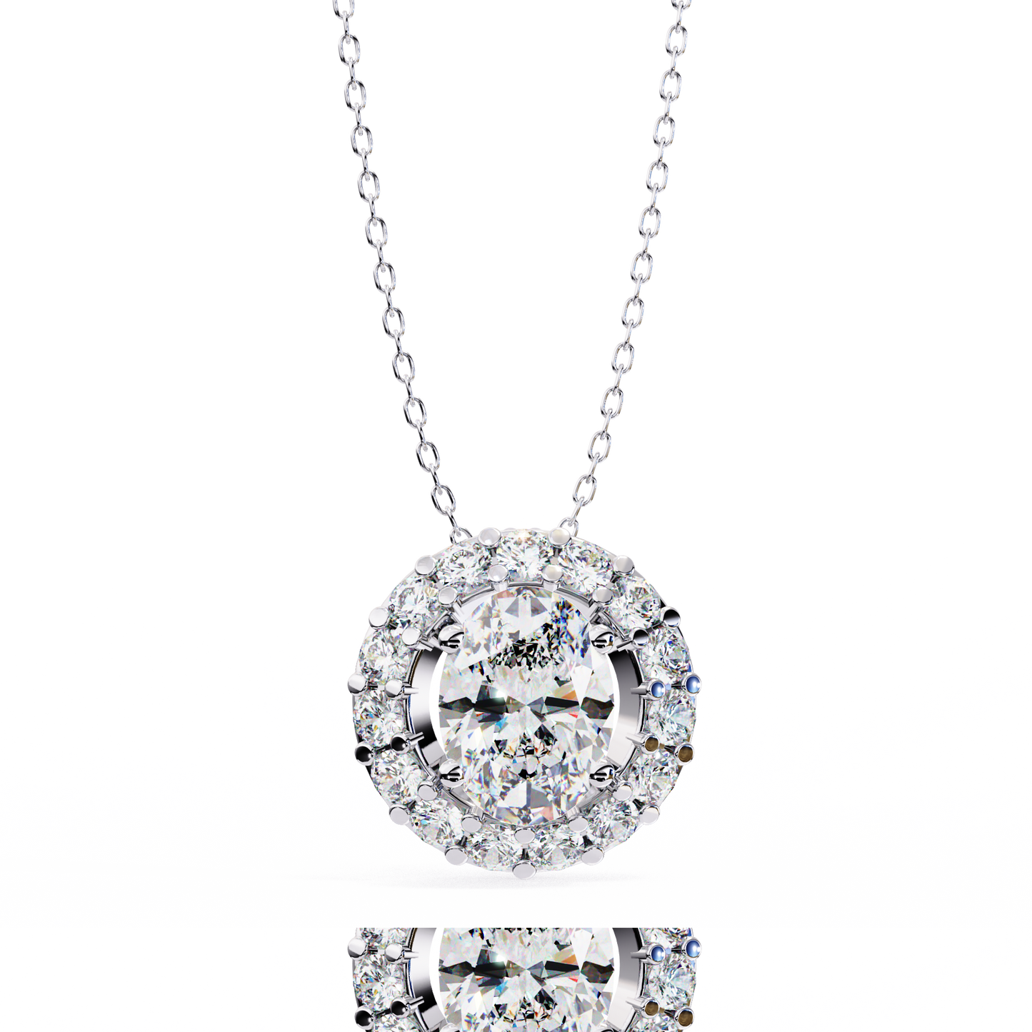 luxe oval diamond pendant - espira fine gems