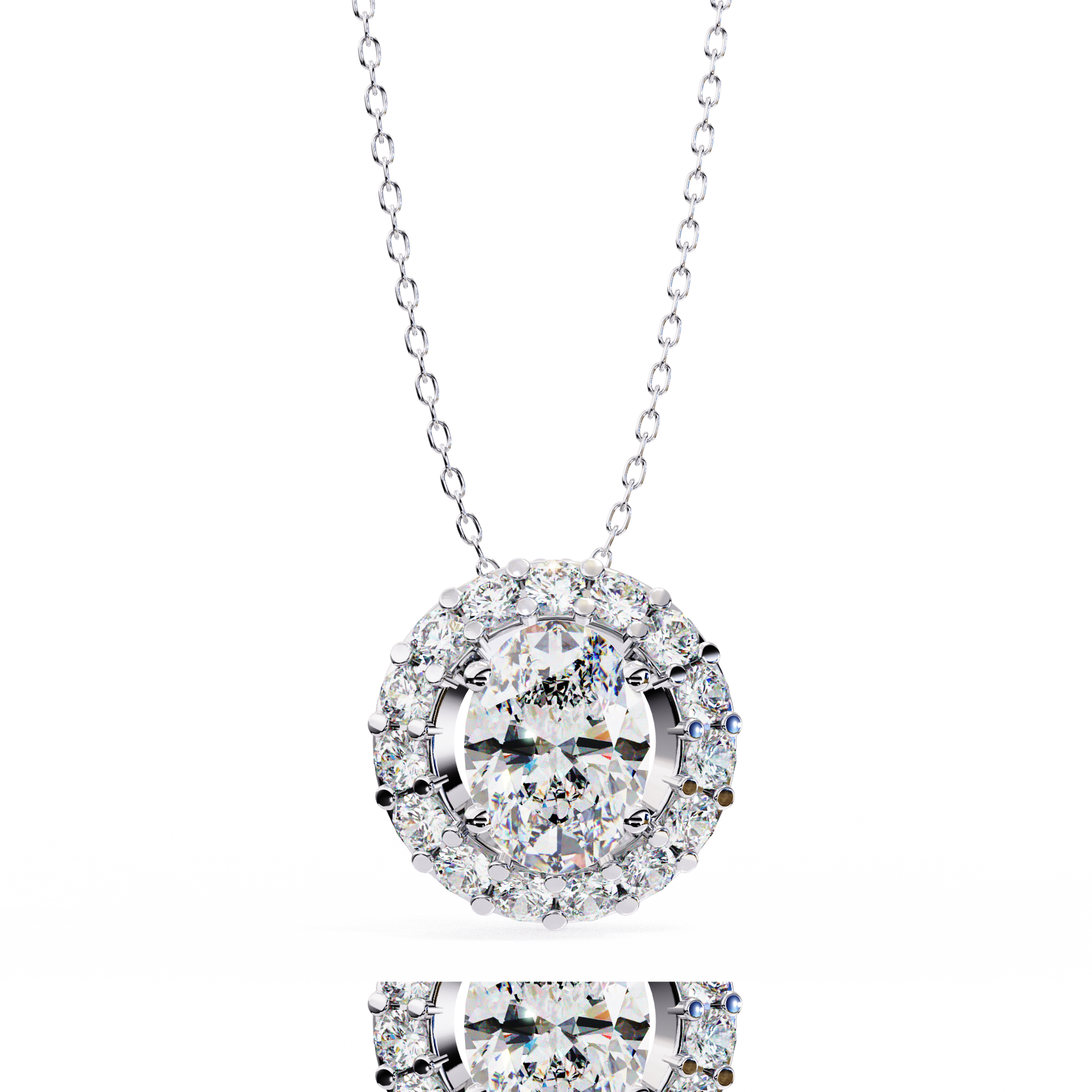 Luxe Oval Diamond Pendant - Espira Fine Gems