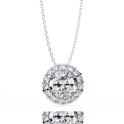 Luxe Oval Diamond Pendant - Espira Fine Gems