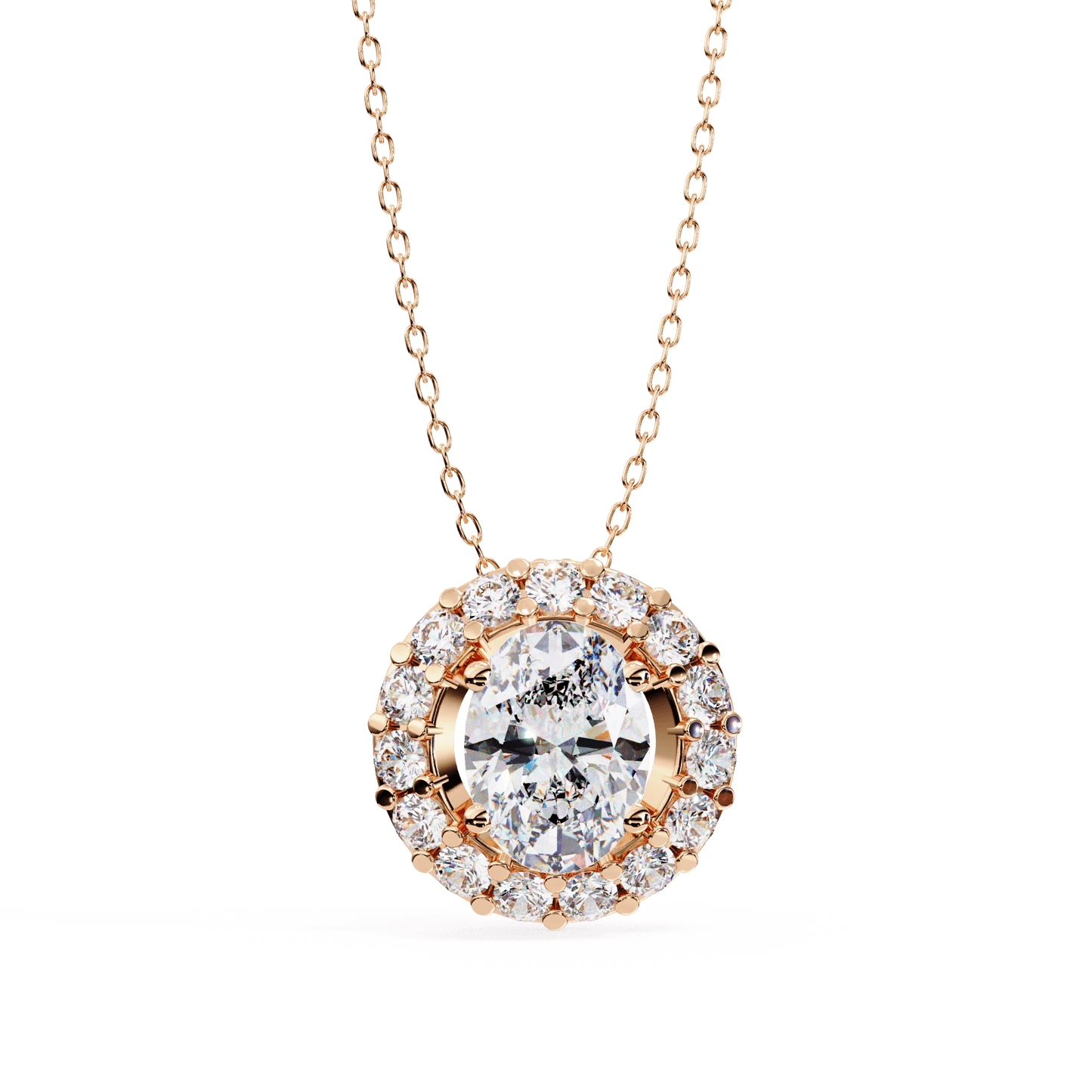 luxe oval diamond pendant - espira fine gems