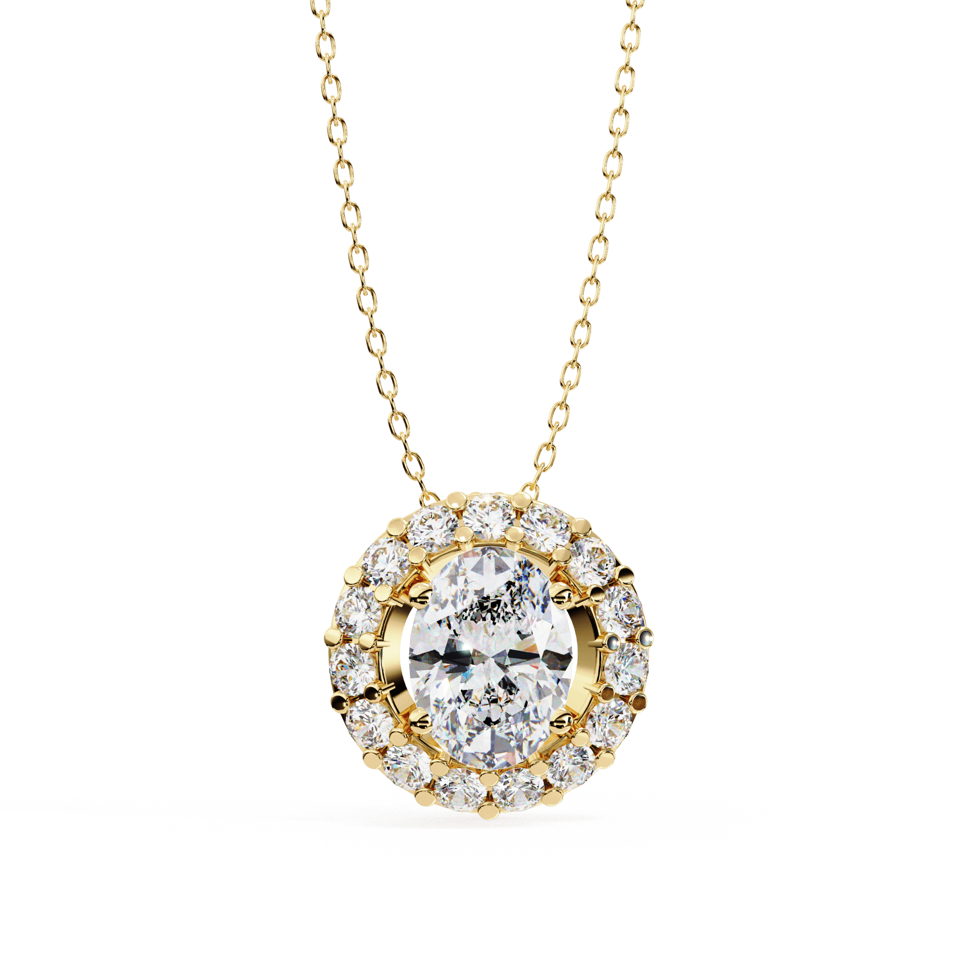 Luxe Oval Diamond Pendant - Espira Fine Gems