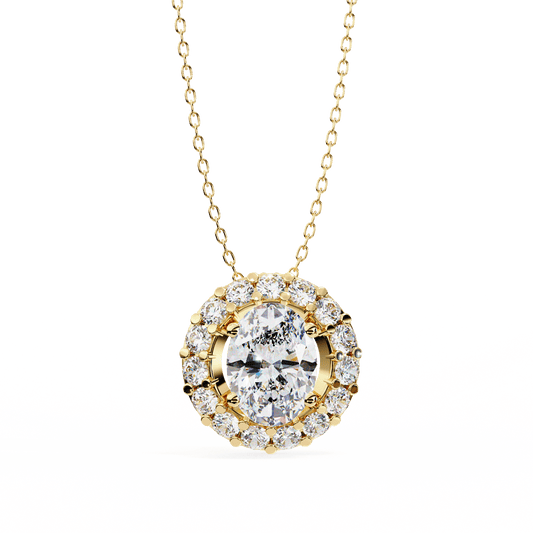 Luxe Oval Diamond Pendant - Espira Fine Gems