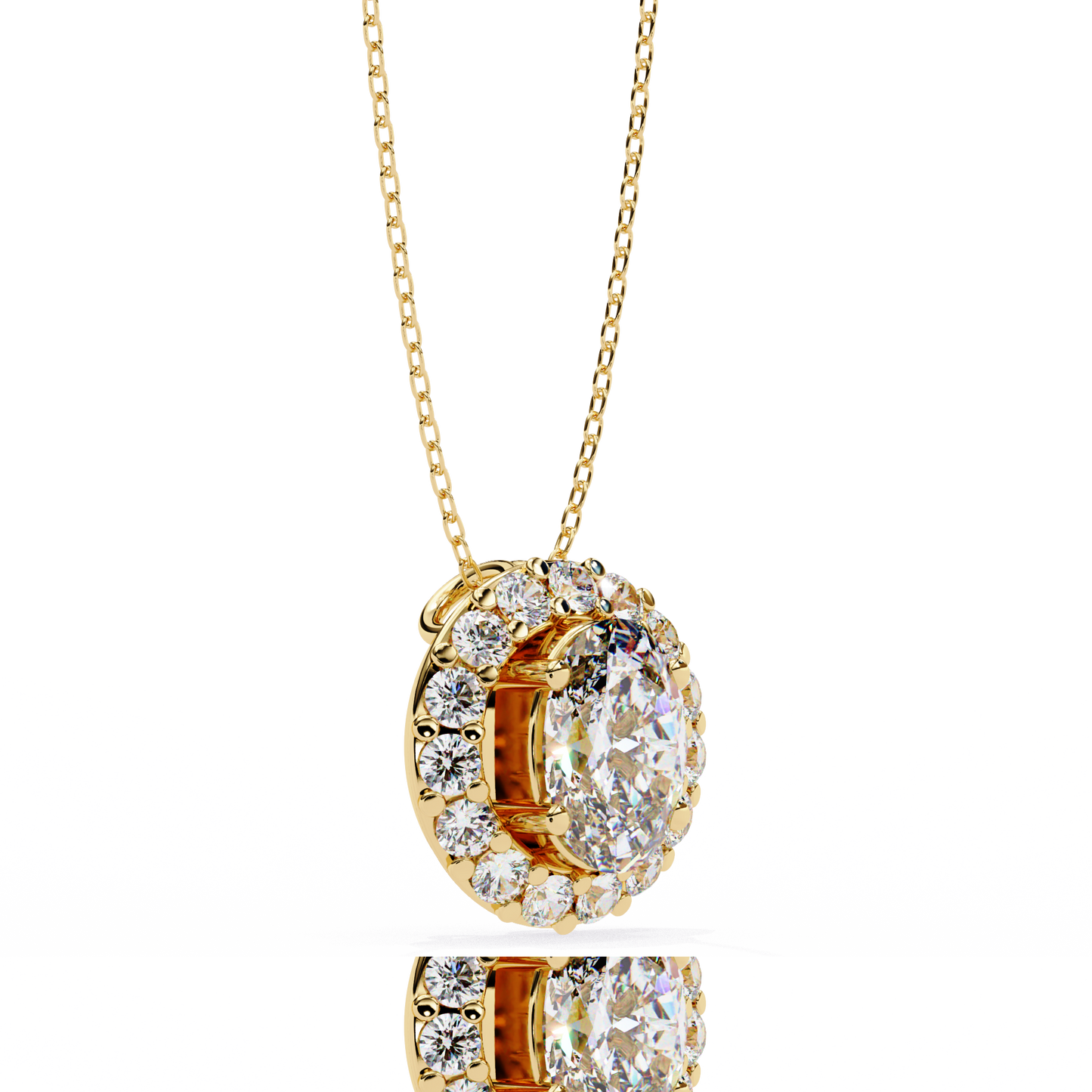 luxe oval diamond pendant - espira fine gems