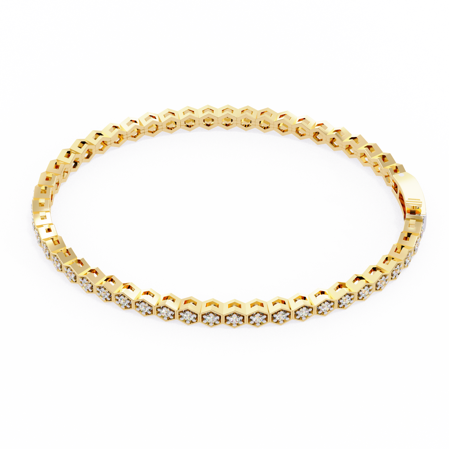 hexa round diamond bracelet
