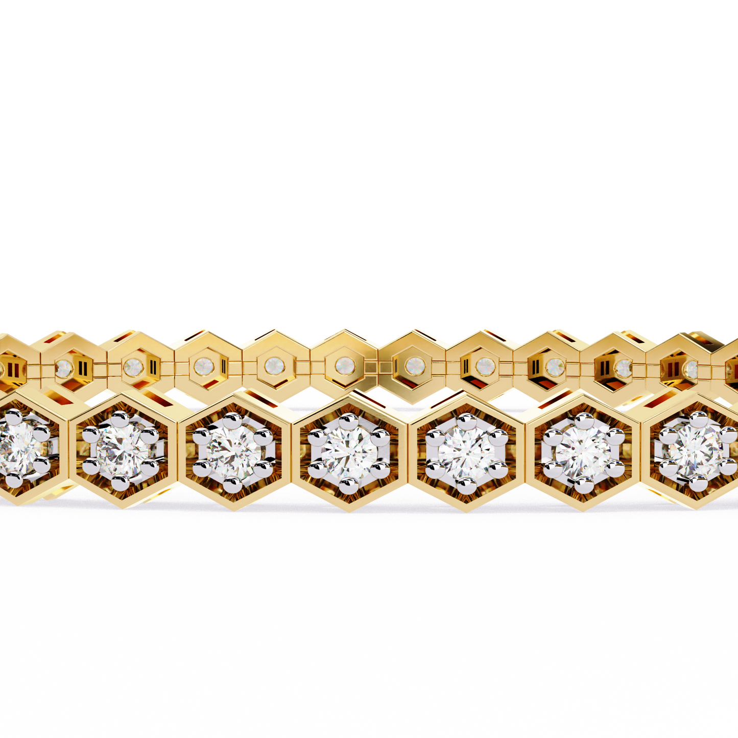 hexa round diamond bracelet